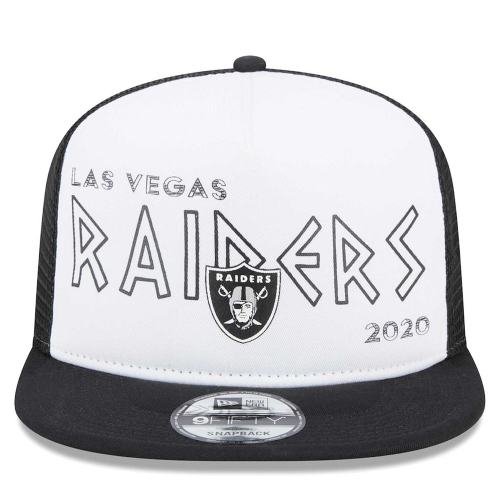 Las Vegas Raiders New Era Banger 9FIFTY Trucker Snapback Hat - White/Black Hats