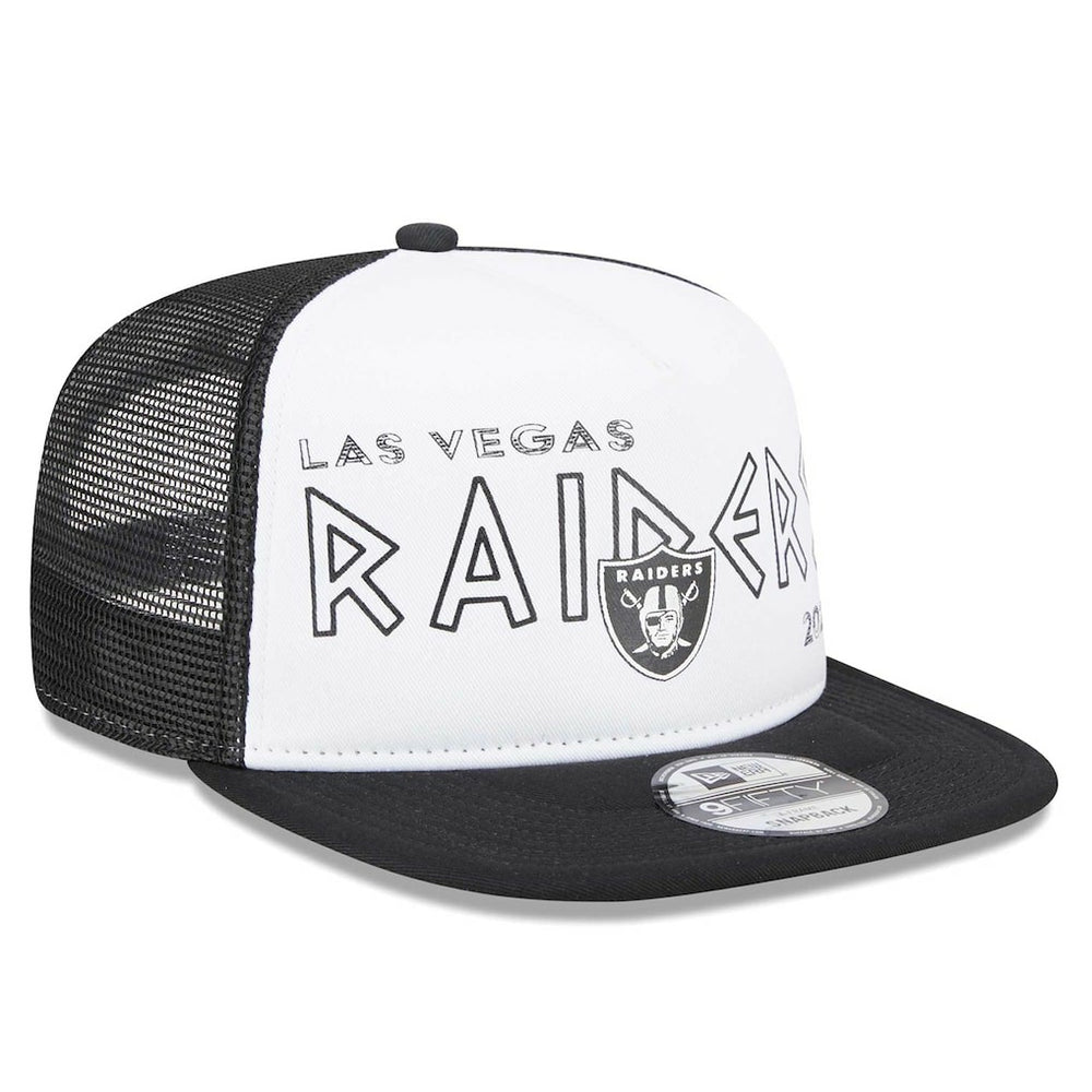 Las Vegas Raiders New Era Banger 9FIFTY Trucker Snapback Hat - White/Black Hats