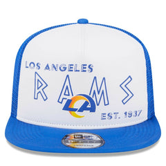 Los Angeles Rams New Era Banger 9FIFTY Trucker Snapback Hat - White/Royal Hats