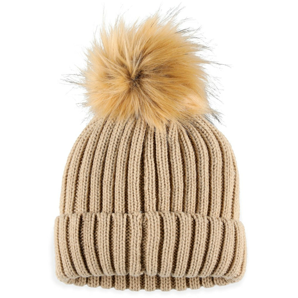 Arizona Cardinals WEAR by Erin Andrews Women's Neutral Cuffed Knit Hat with Pom - Natural Hats