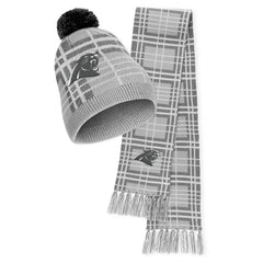 Carolina Panthers WEAR by Erin Andrews Women's Plaid Knit Hat with Pom & Scarf Set