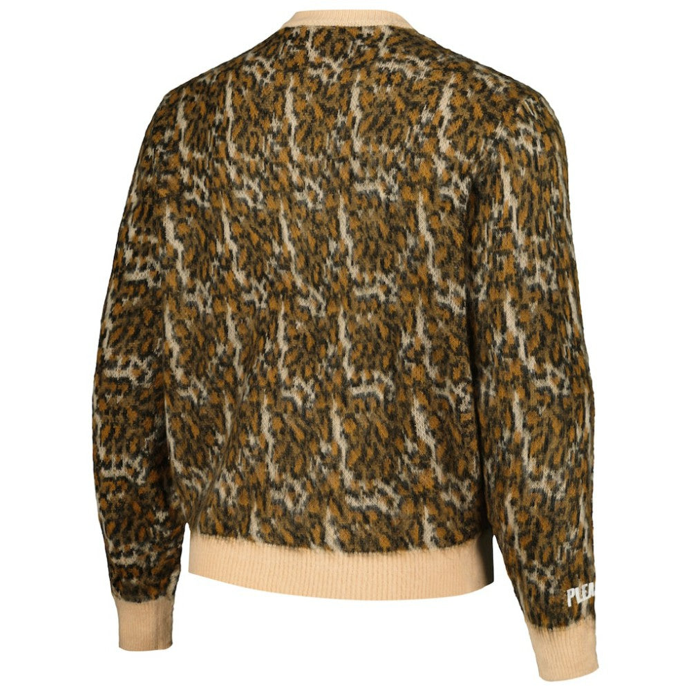 Chicago White Sox PLEASURES Cheetah Cardigan Button-Up Sweater - Brown