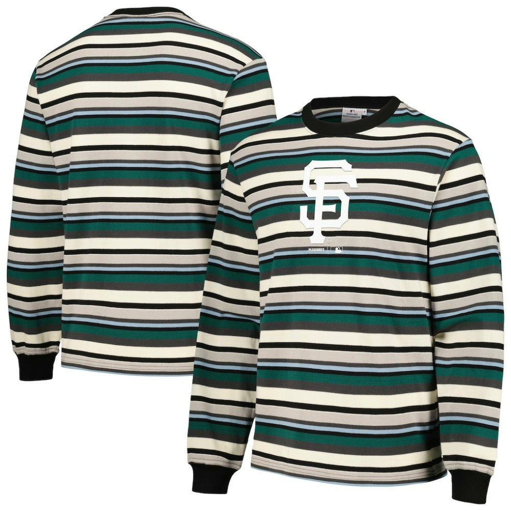 San Francisco Giants PLEASURES Ballpark Long Sleeve T-Shirt - Cream/Green T-shirts