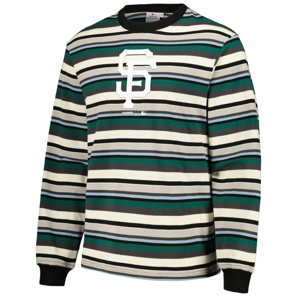 San Francisco Giants PLEASURES Ballpark Long Sleeve T-Shirt - Cream/Green T-shirts