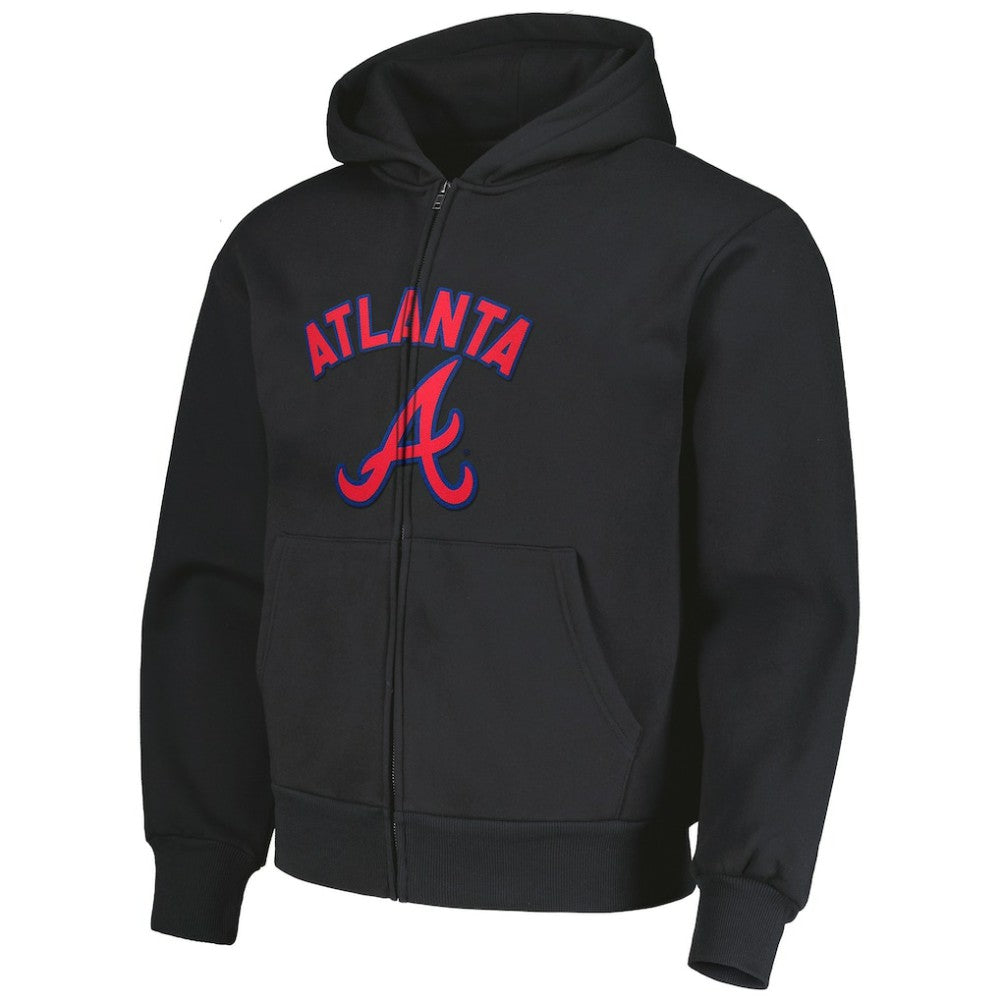 Atlanta Braves PLEASURES Opening Day Full-Zip Hoodie - Black Hoodies