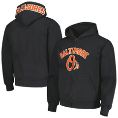 Baltimore Orioles PLEASURES Opening Day Full-Zip Hoodie - Black Hoodies