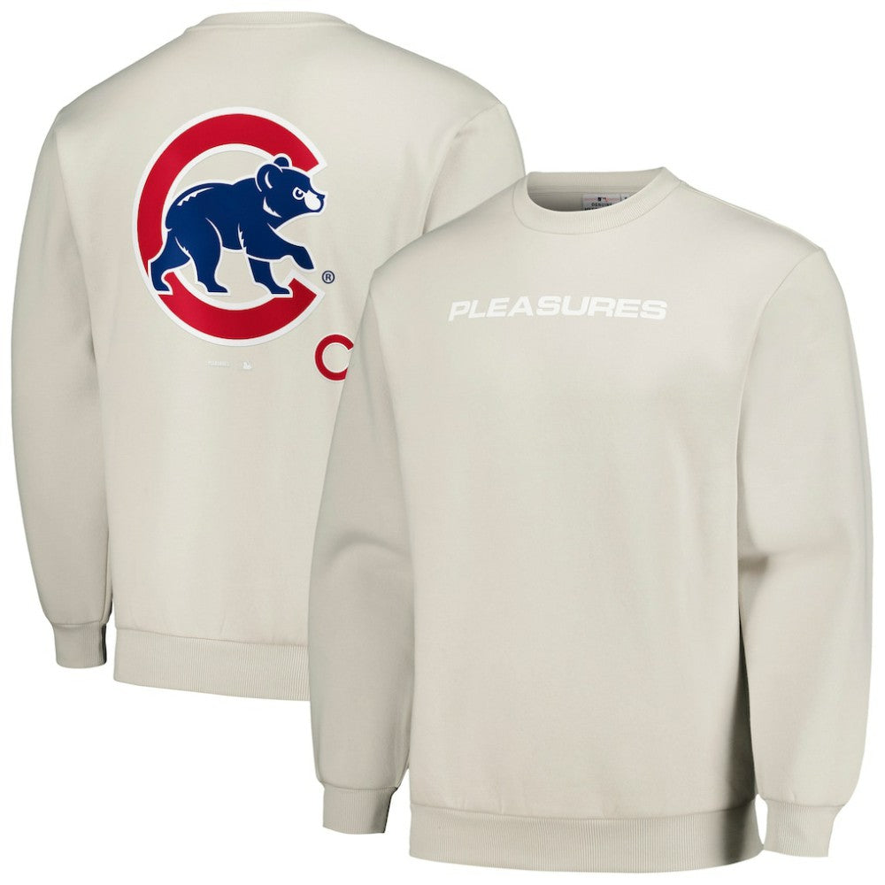 Chicago Cubs PLEASURES Ballpark Pullover Sweatshirt - Gray Pullover