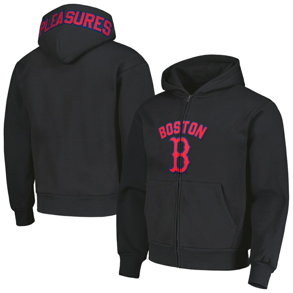 Boston Red Sox PLEASURES Opening Day Full-Zip Hoodie - Black Hoodies