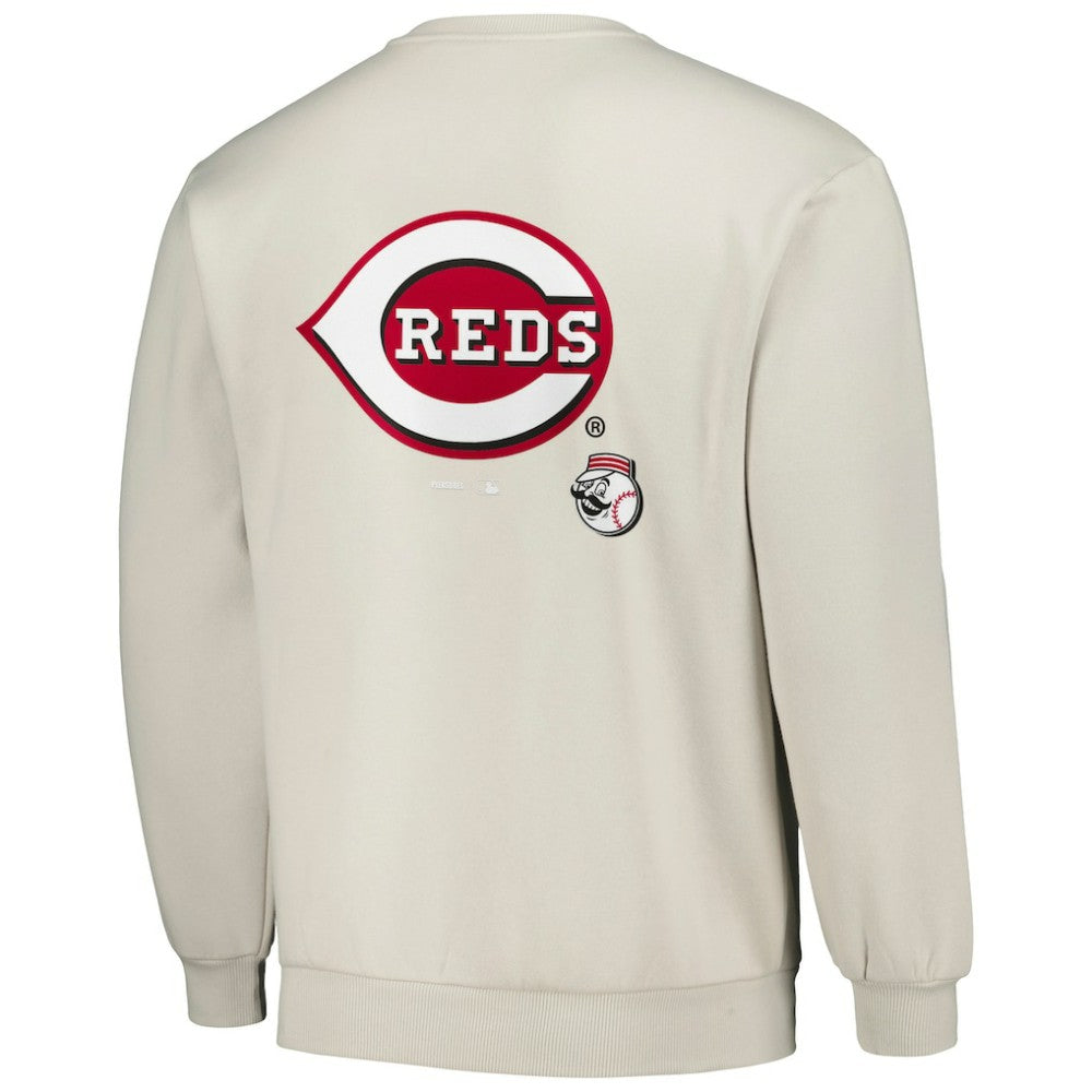 Cincinnati Reds PLEASURES Ballpark Pullover Sweatshirt - Gray Pullover