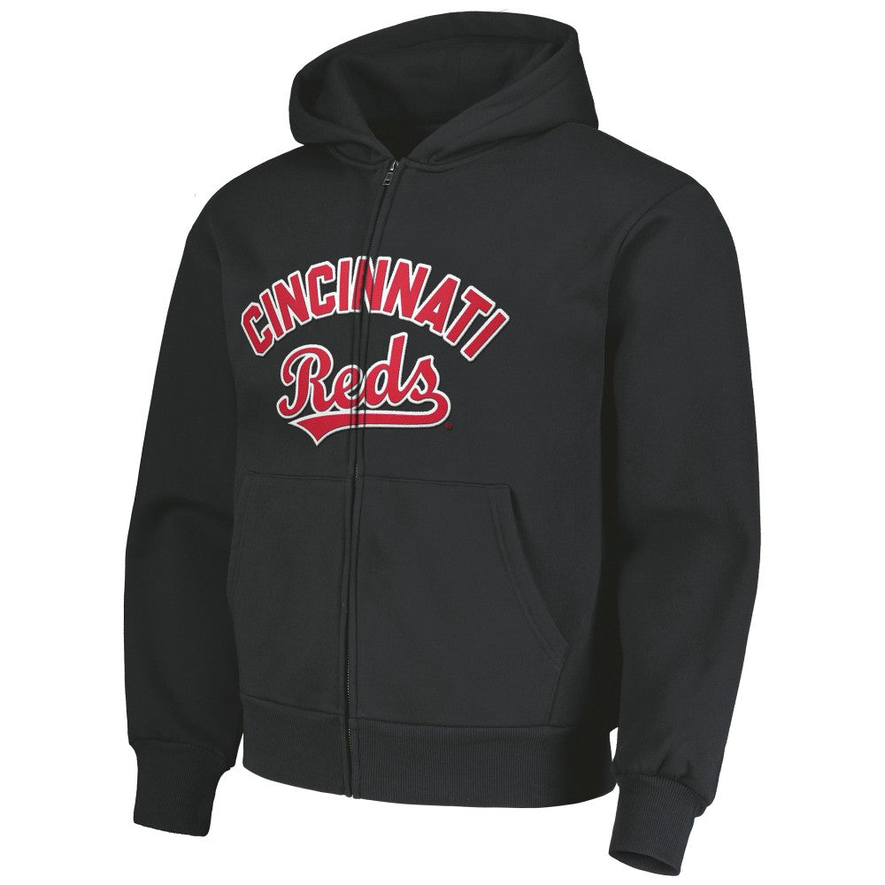 Cincinnati Reds PLEASURES Opening Day Full-Zip Hoodie - Black Hoodies