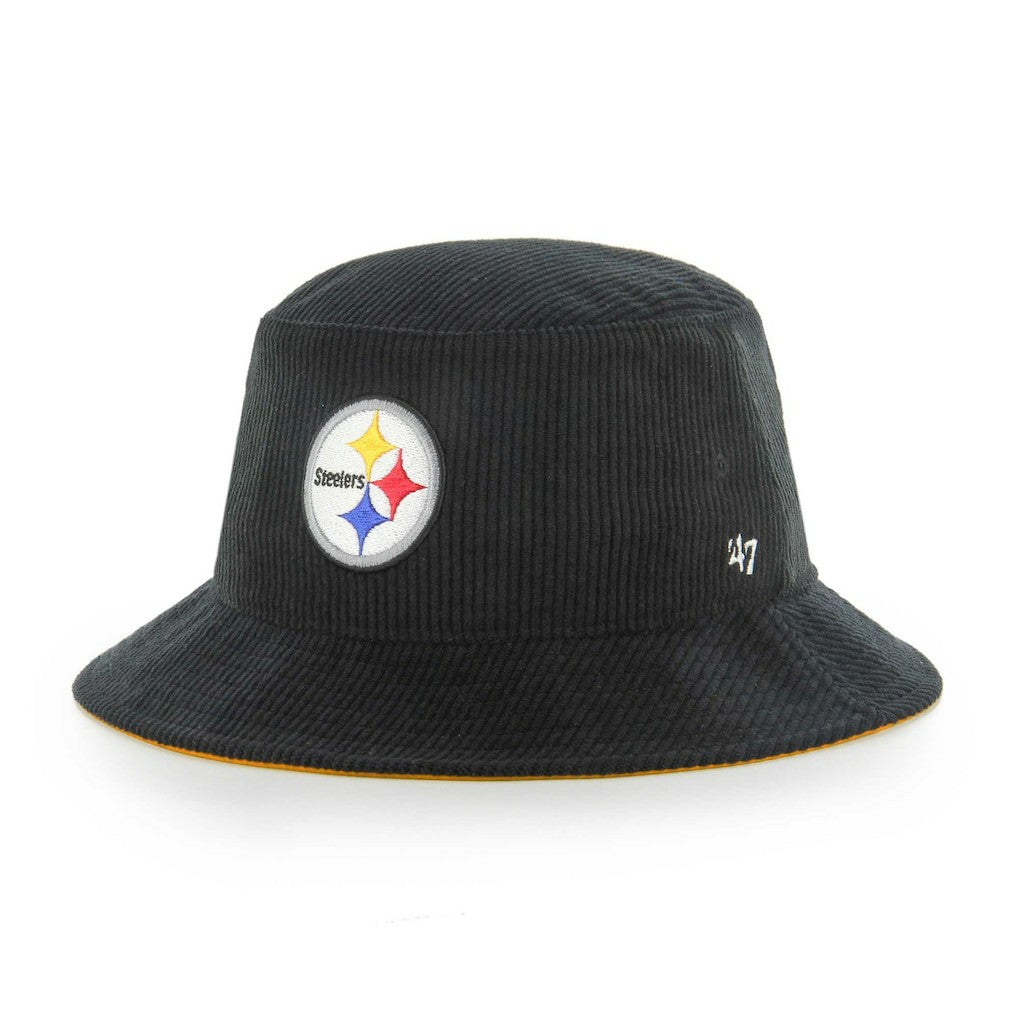 Pittsburgh Steelers '47 Thick Cord Bucket Hat - Black Hats