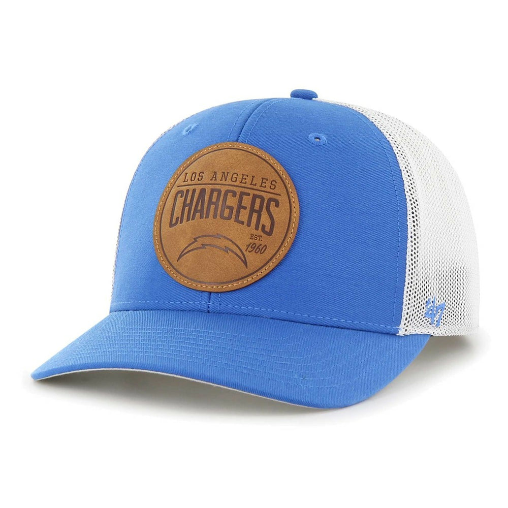 Los Angeles Chargers '47 Leather Head Flex Hat - Powder Blue Hats