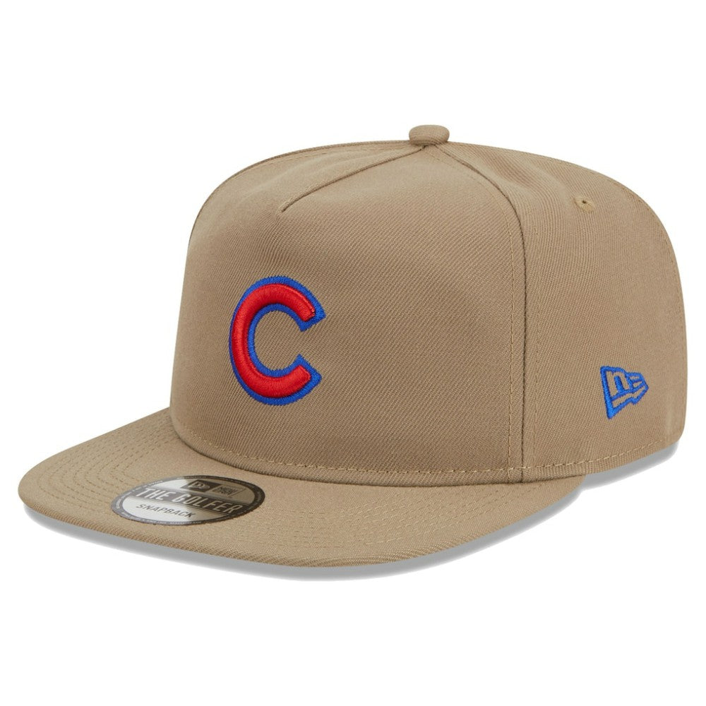 Chicago Cubs New Era Golfer Adjustable Hat - Khaki Hats