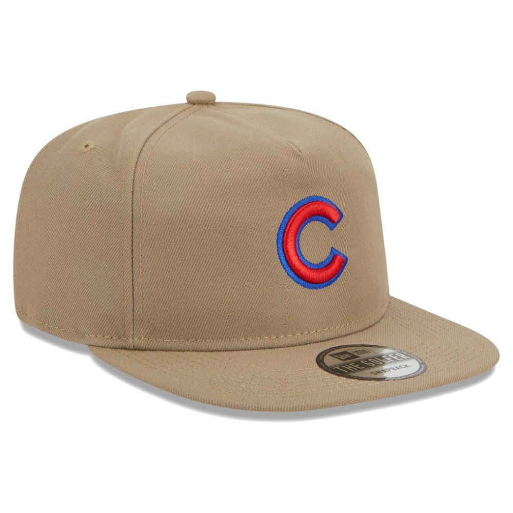 Chicago Cubs New Era Golfer Adjustable Hat - Khaki Hats