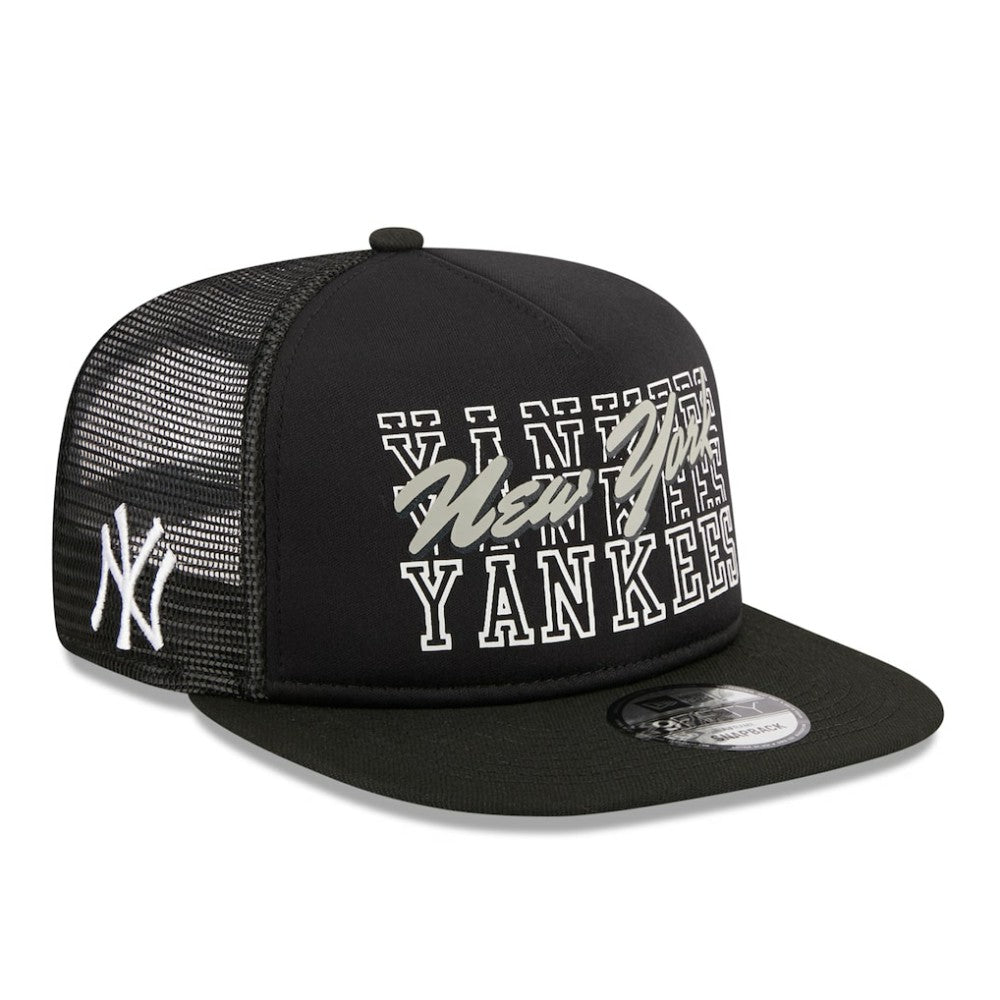 New York Yankees New Era  Street Team A-Frame Trucker 9FIFTY Snapback Hat - Black Hats