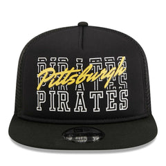 Pittsburgh Pirates New Era  Street Team A-Frame Trucker 9FIFTY Snapback Hat - Black Hats