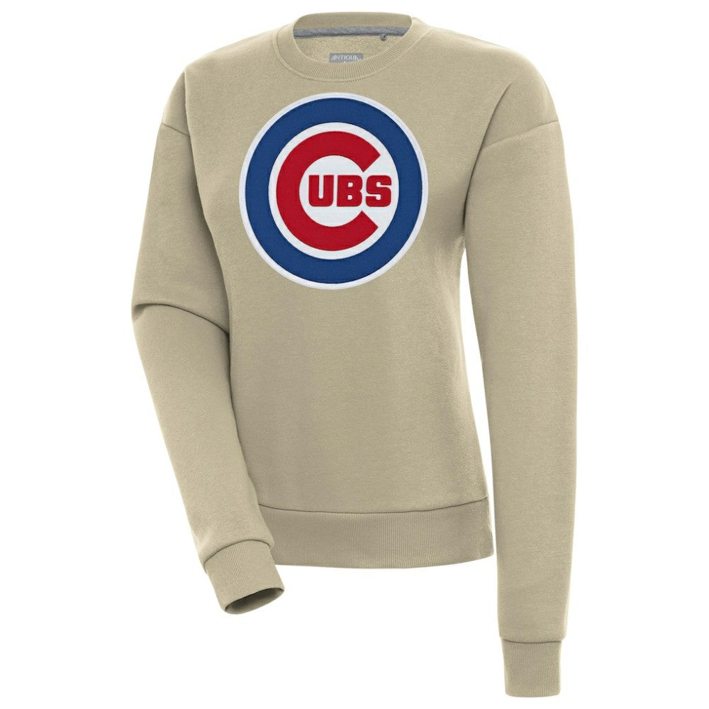 Chicago Cubs Antigua Women's Victory Pullover Sweatshirt - Khaki Pullover
