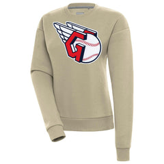 Cleveland Guardians Antigua Women's Victory Pullover Sweatshirt - Khaki Pullover