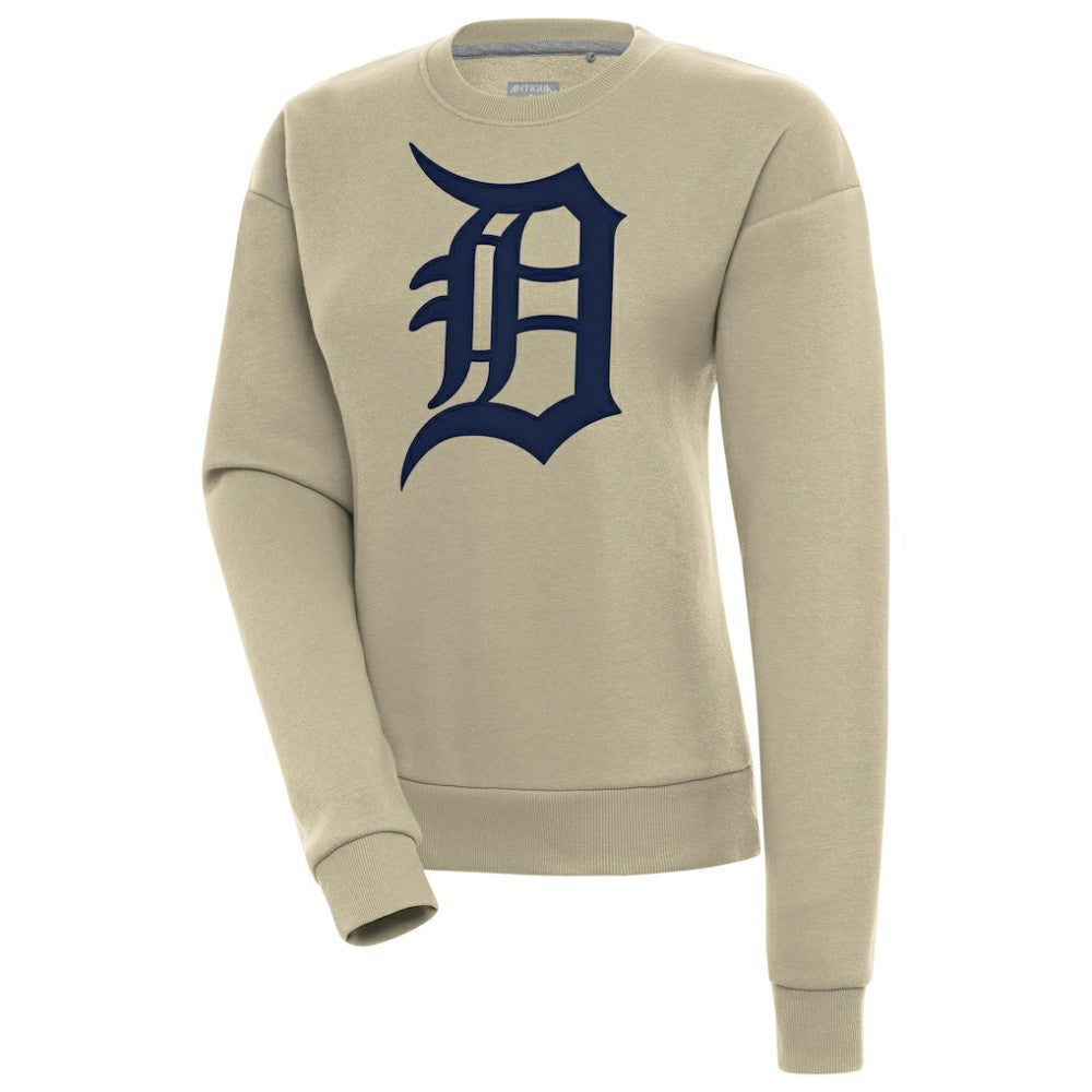 Detroit Tigers Antigua Women's Victory Pullover Sweatshirt - Khaki Pullover
