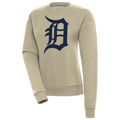 Detroit Tigers Antigua Women's Victory Pullover Sweatshirt - Khaki Pullover