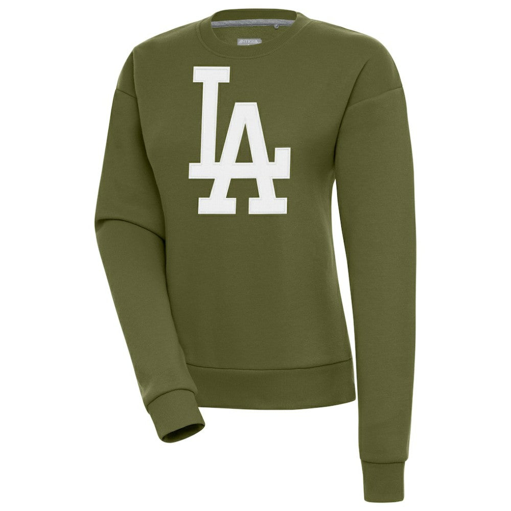 Los Angeles Dodgers Antigua Women's Victory Pullover Sweatshirt - Olive Pullover