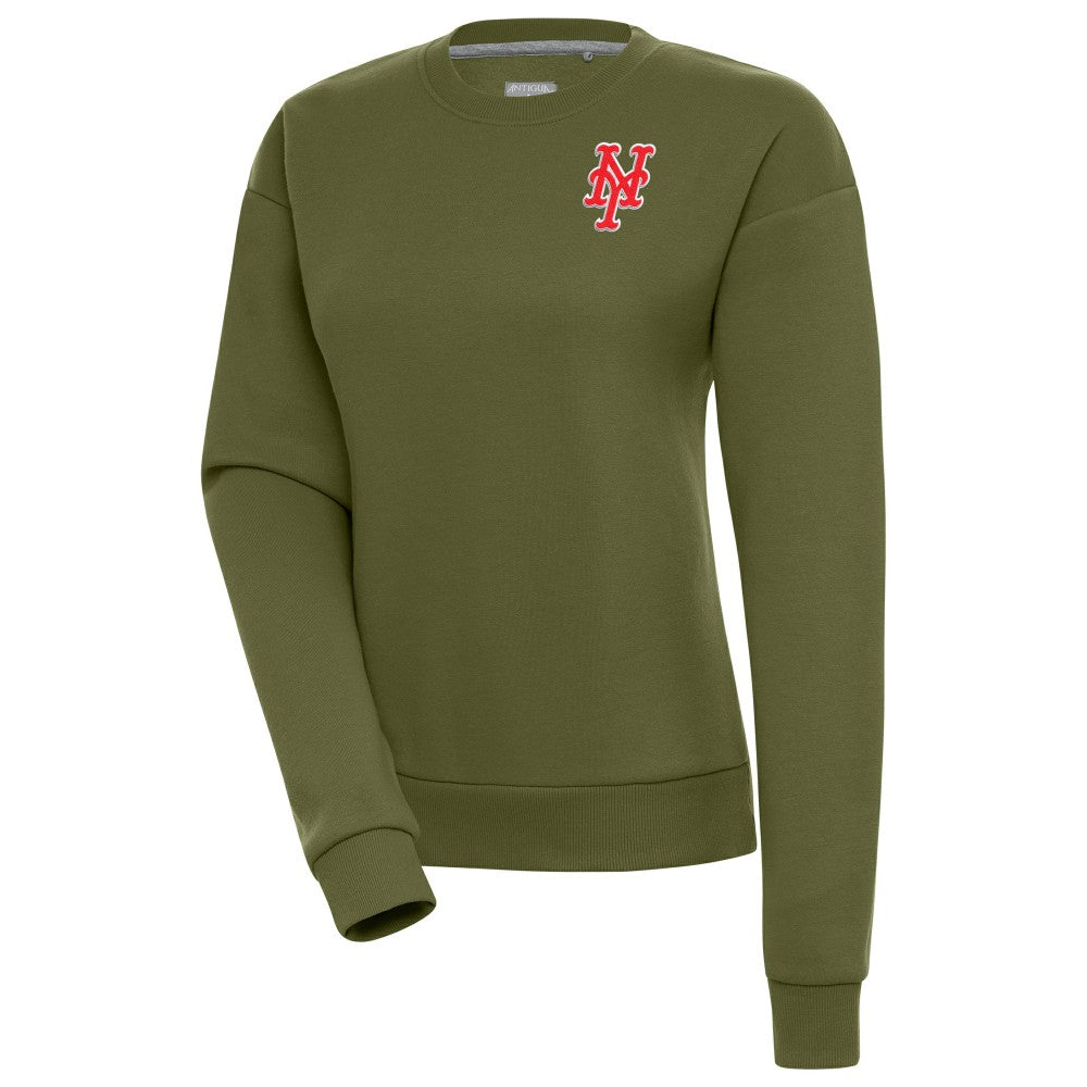 New York Mets Antigua Women's Victory Pullover Sweatshirt - Olive Pullover