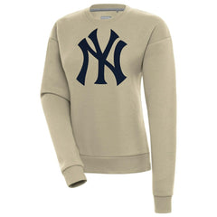 New York Yankees Antigua Women's Victory Pullover Sweatshirt - Khaki Pullover