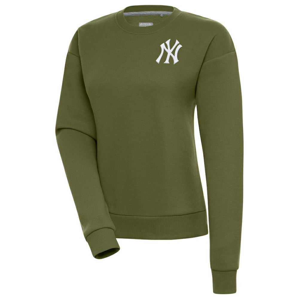 New York Yankees Antigua Women's Victory Pullover Sweatshirt - Olive Pullover