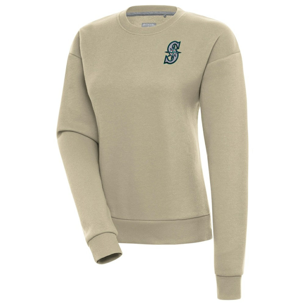 Seattle Mariners Antigua Women's Victory Pullover Sweatshirt - Khaki Pullover