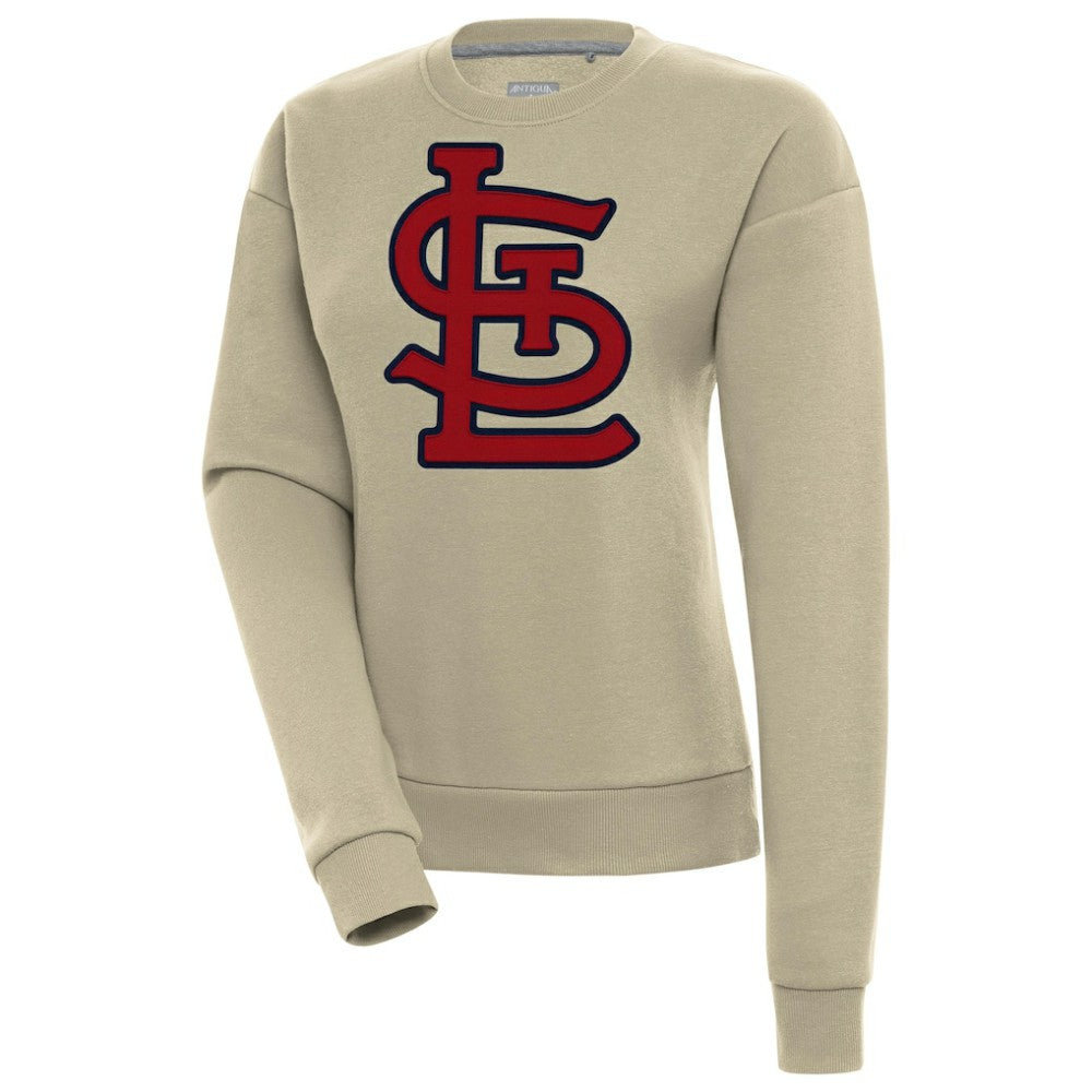 St. Louis Cardinals Antigua Women's Victory Pullover Sweatshirt - Khaki Pullover