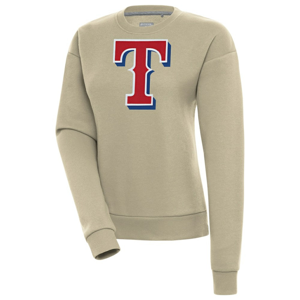 Texas Rangers Antigua Women's Victory Pullover Sweatshirt - Khaki Pullover