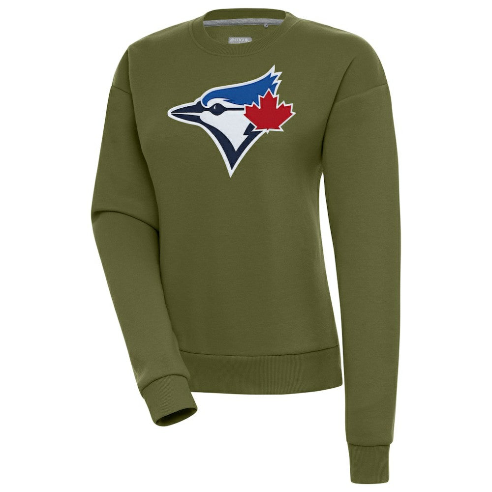 Toronto Blue Jays Antigua Women's Victory Pullover Sweatshirt - Olive Pullover