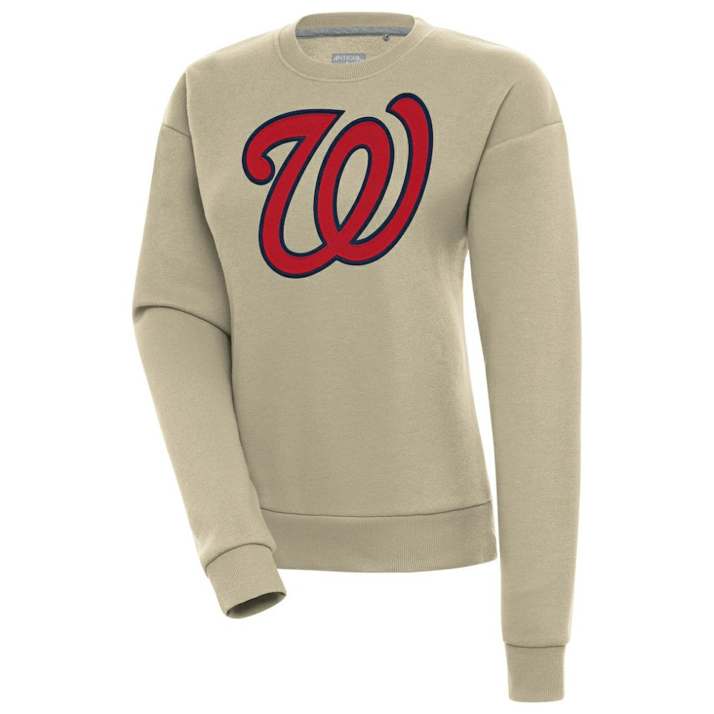 Washington Nationals Antigua Women's Victory Pullover Sweatshirt - Khaki Pullover