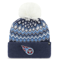 Tennessee Titans '47 Women's Elsa Cuffed Knit Hat with Pom - Navy Hats