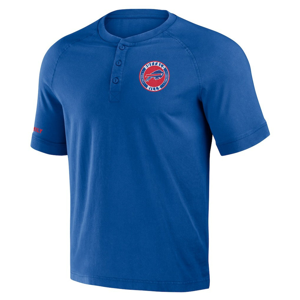 Buffalo Bills NFL x Darius Rucker Collection Washed Raglan Henley T-Shirt - Royal T-shirts