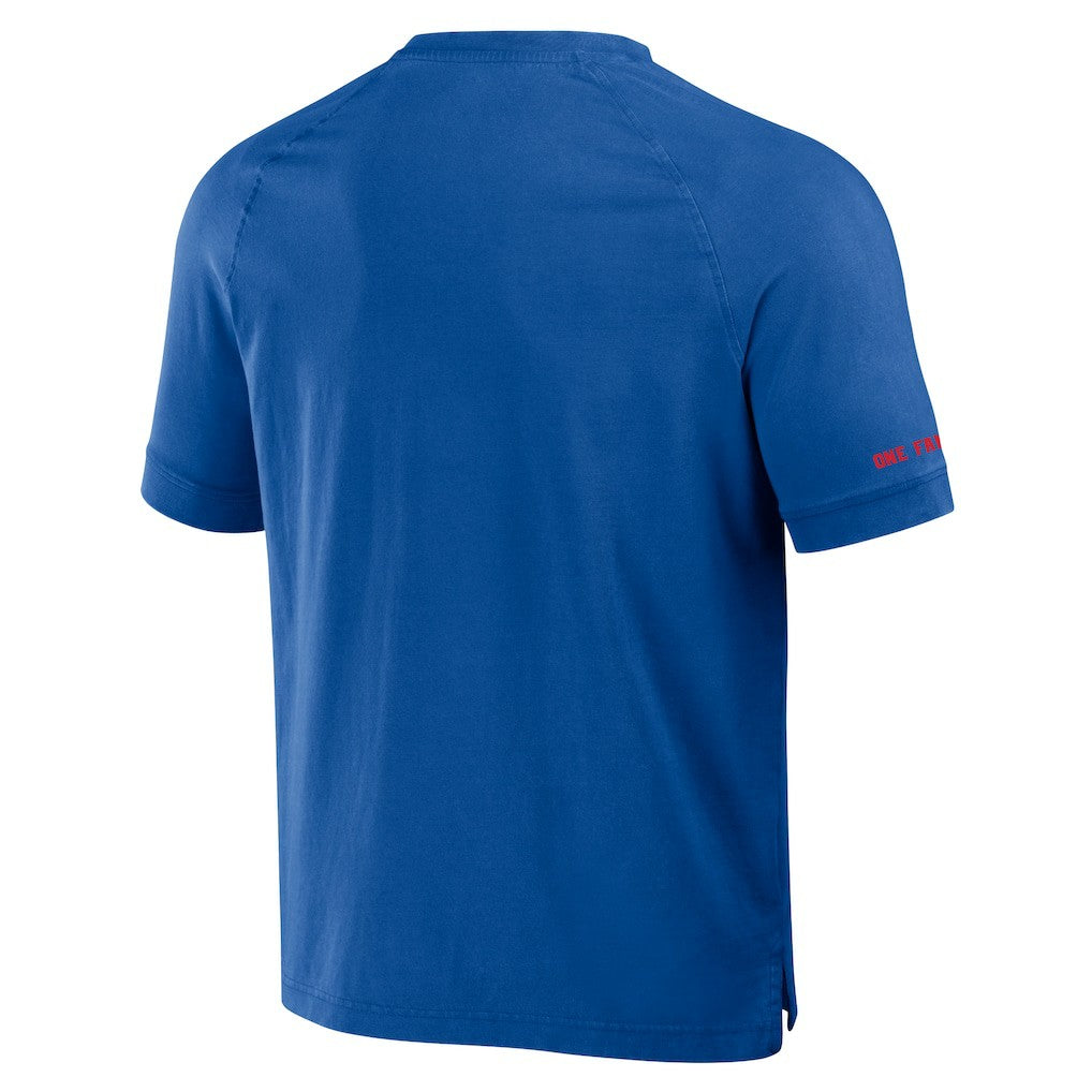Buffalo Bills NFL x Darius Rucker Collection Washed Raglan Henley T-Shirt - Royal T-shirts