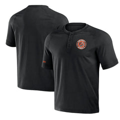 Cincinnati Bengals NFL x Darius Rucker Collection Washed Raglan Henley T-Shirt - Black T-shirts