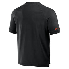 Cincinnati Bengals NFL x Darius Rucker Collection Washed Raglan Henley T-Shirt - Black T-shirts