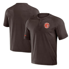 Cleveland Browns NFL x Darius Rucker Collection Washed Raglan Henley T-Shirt - Brown T-shirts
