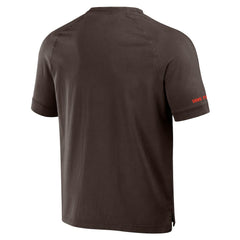Cleveland Browns NFL x Darius Rucker Collection Washed Raglan Henley T-Shirt - Brown T-shirts