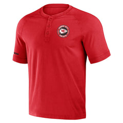 Kansas City Chiefs NFL x Darius Rucker Collection Washed Raglan Henley T-Shirt - Red T-shirts
