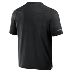 Las Vegas Raiders NFL x Darius Rucker Collection Washed Raglan Henley T-Shirt - Black T-shirts