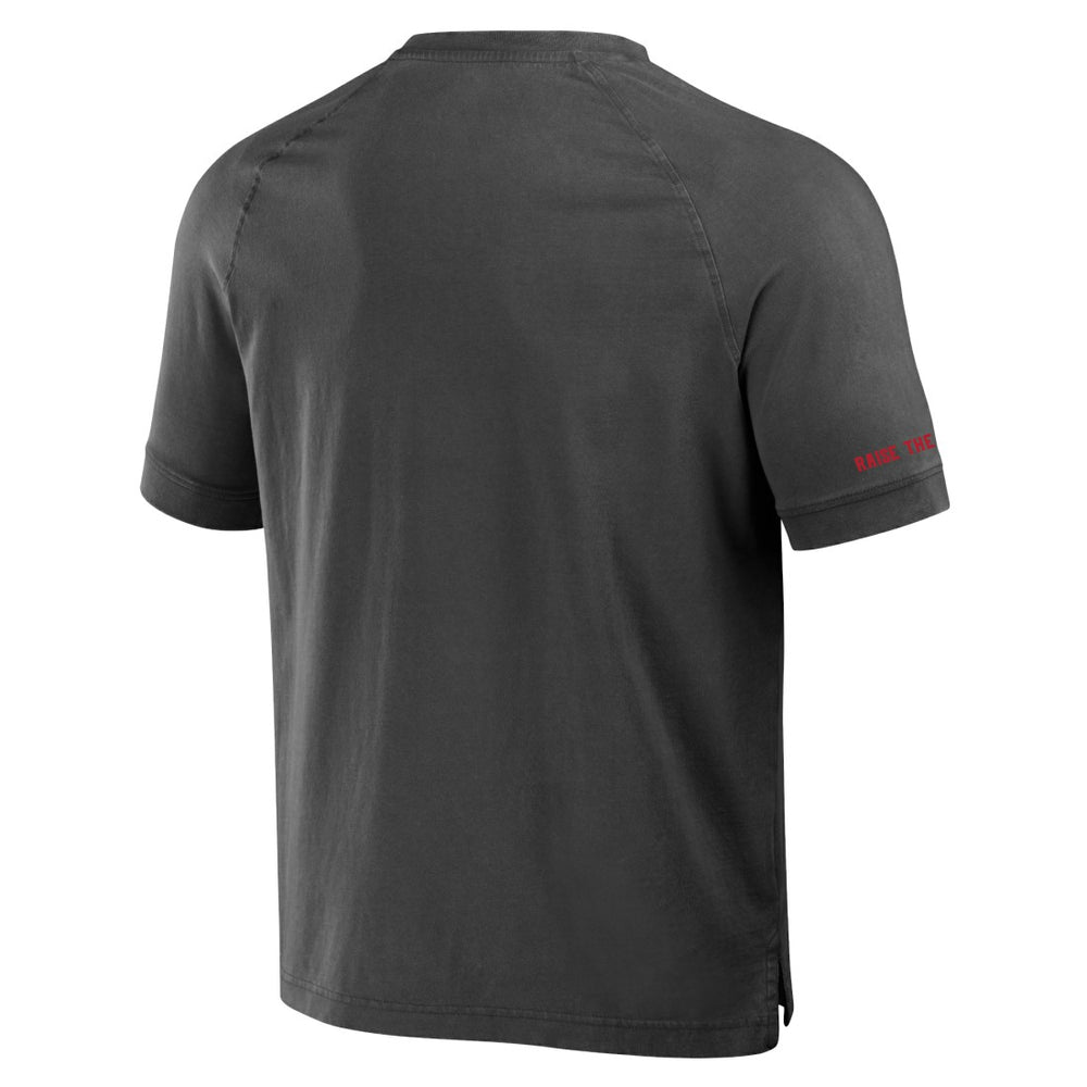 Tampa Bay Buccaneers NFL x Darius Rucker Collection Washed Raglan Henley T-Shirt - Pewter T-shirts