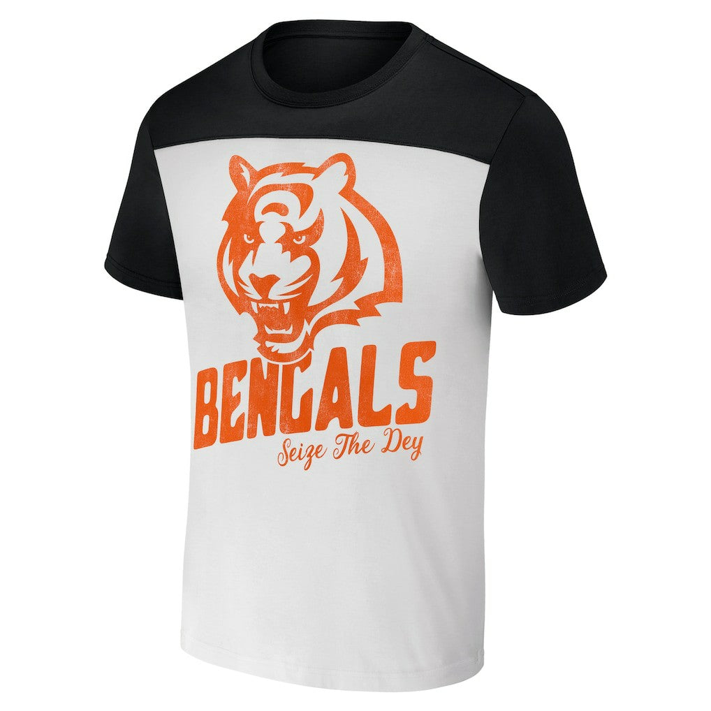 Cincinnati Bengals NFL x Darius Rucker Collection Colorblocked T-Shirt - Cream T-shirts