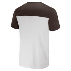 Cleveland Browns NFL x Darius Rucker Collection Colorblocked T-Shirt - White/Brown T-shirts