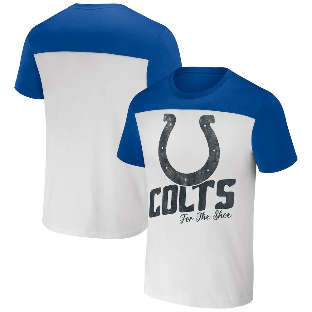 Indianapolis Colts NFL x Darius Rucker Collection Colorblocked T-Shirt - White/Royal T-shirts