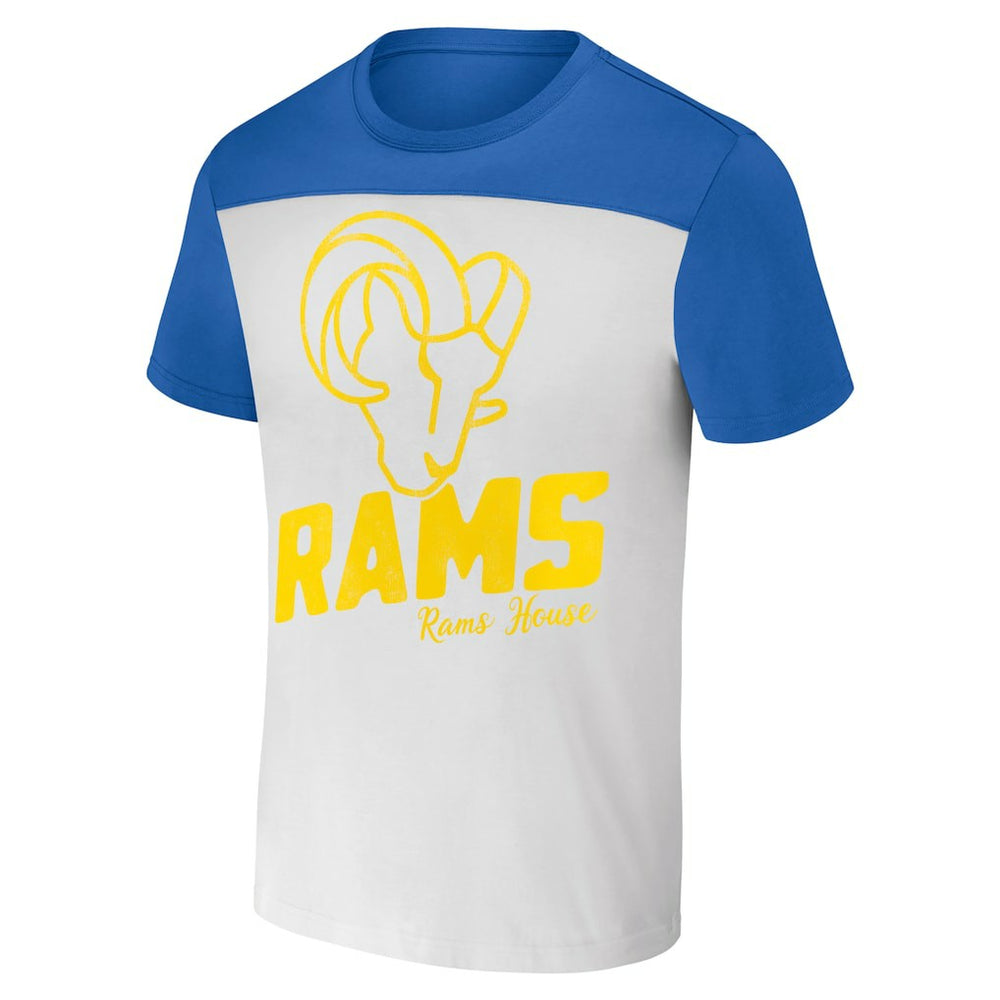 Los Angeles Rams NFL x Darius Rucker Collection Colorblocked T-Shirt - White/Royal T-shirts
