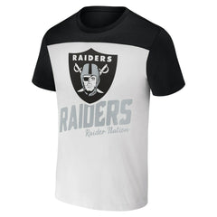 Las Vegas Raiders NFL x Darius Rucker Collection Colorblocked T-Shirt - White/Black T-shirts