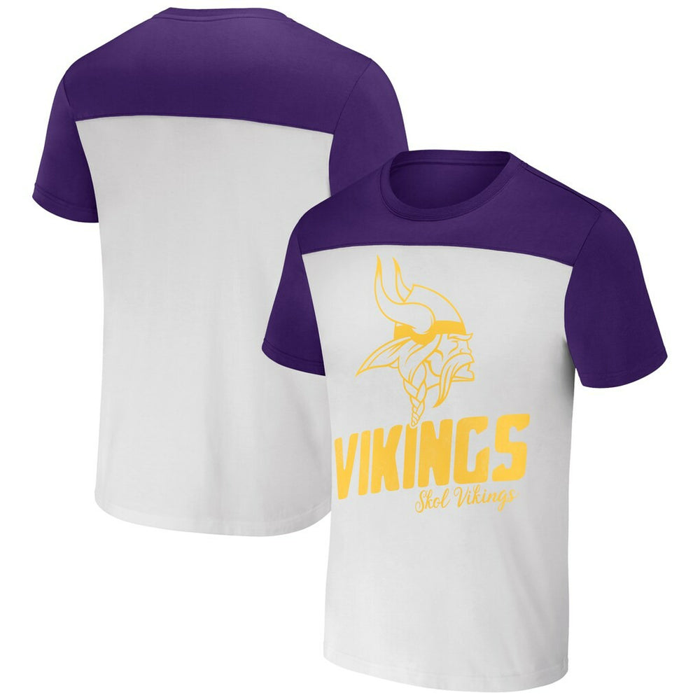 Minnesota Vikings NFL x Darius Rucker Collection Colorblocked T-Shirt - Cream T-shirts