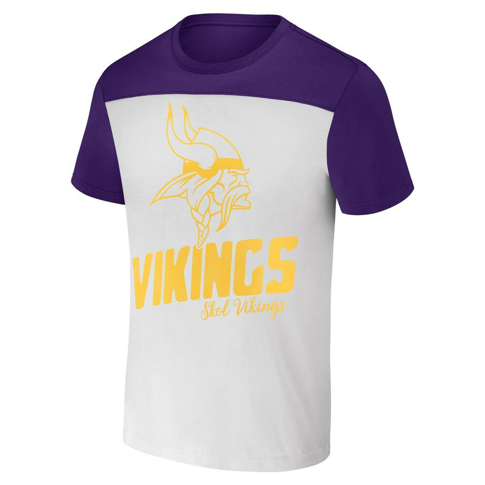 Minnesota Vikings NFL x Darius Rucker Collection Colorblocked T-Shirt - Cream T-shirts
